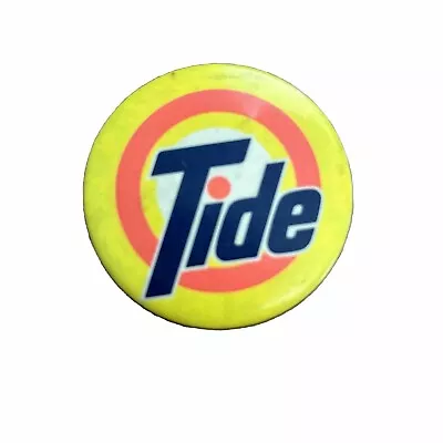 Vintage Tide  Promotional Advertising Button Pin 2.25  1970s • $10