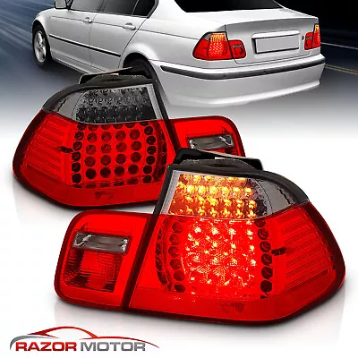 2002 2003 2004 2005 Fit BMW E46 3 Series Sedan Red Smoke FULL LED Tail Lights • $138.52