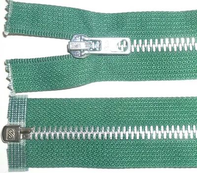 £4.99 • Buy Zip Bottle Green, 27 /68cm Metal Aluminium Teeth, Open End Heavy Duty, Free P&p