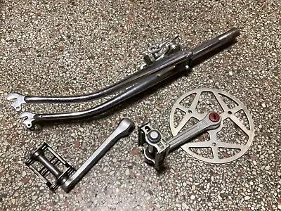 VINTAGE FRENCH BIKE FRONT FORK WEINMANN BRAKE TWO PEDALS AND GEAR ?liberia? • $49.99