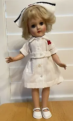 Vintage Ideal Platinum Blonde P-90 Toni 14  Doll Dressed As A Nurse With Cap VNC • $120