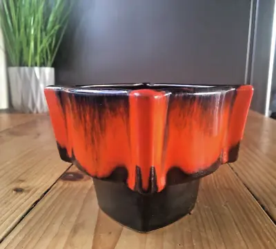 Unusual Mid Century 60's 70's West German Pottery Dripglaze Plant Pot Space Age • £65