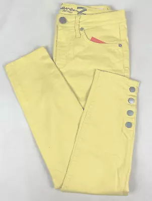 7 For All Mankind Womens Skinny Slim Stretch Dandelion Yellow Jeans Size 6 • $12.95