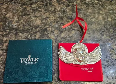 Towle Silversmiths 2001 First Edition Sterling Christmas Ornament Cherub IOB • $60