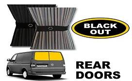 For Vw T5 T6 Grey Barn Door Rear Window Blackout Curtains With Fixings Uk Seller • £49.99