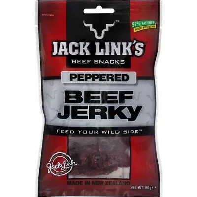 Jack Links BEEF JERKY PEPPERED 50GM X 10 Made In New Zealand • $61.95