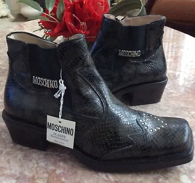  Moschino SCARPE Junior Leather Girls Boots Size US 5 /EU 37 Made In Italy $350 • $161.49