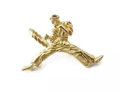 14K Yellow Gold Martial Arts Taekwondo Charm Necklace Pendant ~ 2.4 • $414.99