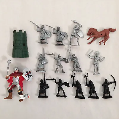 Plastic Medieval Knights Figures Mixed Lot Miniatures Papo Sword Shield Armor • $14.95