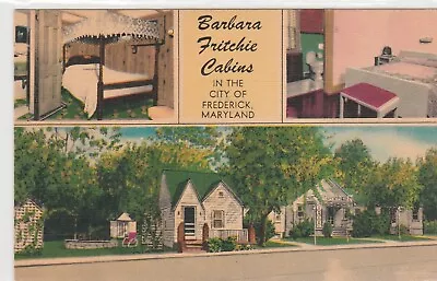 Motel Barbara Fritchie Cabins. Postcard C1945 Frederick Maryland • $1.79