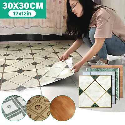 12x12  Self Adhesive Marble Effect PVC Floor Tile Peel And Stick 1.2mm Thickness • $115.99