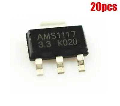 20Pcs AMS1117 AMS117-3.3 3.3V 1A Voltage Regulator SOT-223 Vw • $1.43