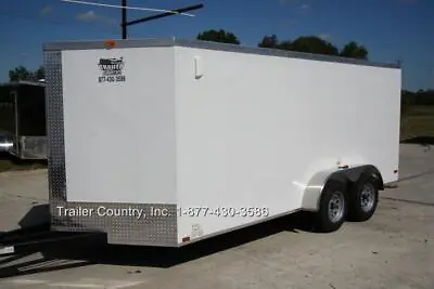 $5795 • Buy NEW 2023 7x16 7 X 16 V-Nosed Enclosed Cargo Trailer W/ Ramp Door & Side Door