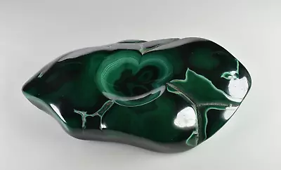 Polished Malachite Ashtray Bowl Sphere Stand From Congo  16.4 Cm  # 19924 • $209.95