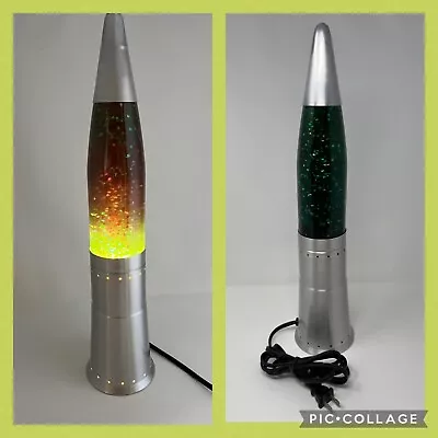 Vtg Pliable Art SILVER BULLET/Rocket Motion/Lava Lamp Ombre Iridescent Glitter • $58.97