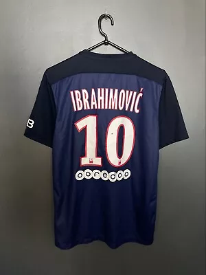 Psg Paris Saint-germain 2015/2016 Home Football Shirt #10 Ibrahimovic Nike Sz M • £59.99