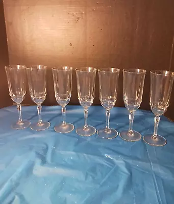 $54.99 • Buy Set Of 7 Vintage Tuscany Fluted Champagne Glasses