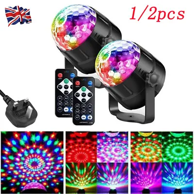 1/2pcs Party Magic Ball Light LED DJ Club Stage Lights Party Disco RGB Rotating • £13.28