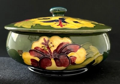 £138.95 • Buy Walter Moorcroft 'Hibiscus' Bowl & Cover, C1949 Pattern Coloured C1960