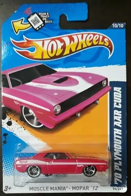 Hot Wheels 1970 Plymouth AAR Cuda. Rare PINK 2012 Muscle Mania -Mopar '12 #10/10 • $1.29