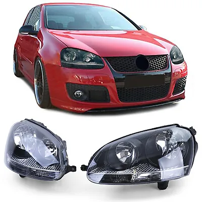 Black Headlights For Vw Golf Mk5 &  Vw Jetta Mk3 Model • $338.50