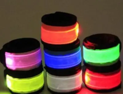 SLAP WRISTBAND FLASH LED BRACELET Armband Light Glow Running Night Safety Gear • $7.15