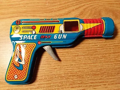Vintage Tin Litho Space Ray Gun   • $17.95