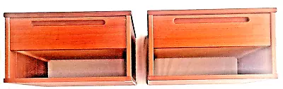 Pair Vtg Mobelfabrik 1960s Danish Modern Teak Wall Floating Drawer Cabinet Shelf • $999