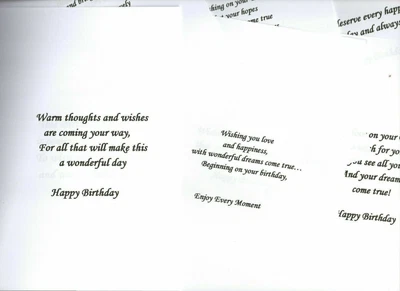 £2.40 • Buy 10 X A4 PRE-PRINTED CARD INSERTS To Fit A5 CARDS/BIRTHDAY/XMAS/EASTER - And MORE