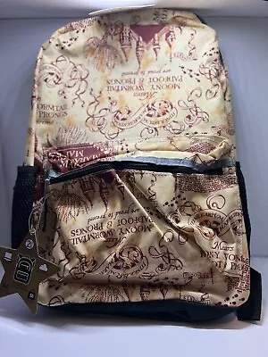 Harry Potter The Marauders Map All Over Print 16  Kids Backpack Multicolor NEW! • $17