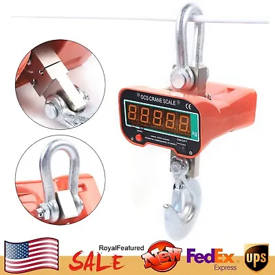 3000 KG 3 Ton ELECTRONIC CRANE SCALES INDUSTRIAL HANGING LED DIGITAL WEIGHT USA • $145.35