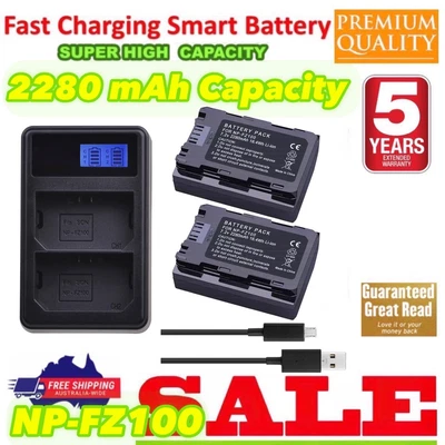 $97.77 • Buy Battery +Dual Charger For Sony Alpha A7III A7R III A9 Alpha 9 A7R3 A6600 Cameras