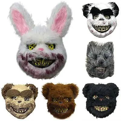 Creepy Bunny Rabbit Mask Games Latex Scary Halloween Cosplay Costume Party Masks • £11.05