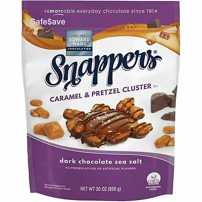 $27.99 • Buy Edward Marc Snappers Caramel & Pretzel Cluster Dark Chocolate Sea Salt 30 Oz Ea.