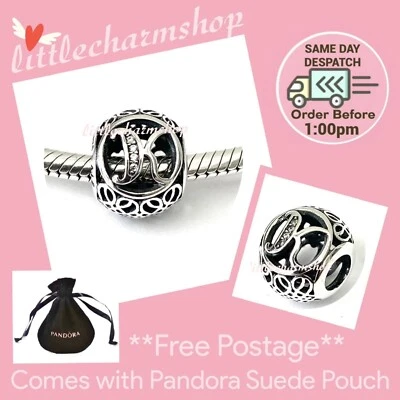 $49 • Buy NEW Authentic Genuine PANDORA Vintage Letter K Openwork Charm - 791855CZ RETIRED