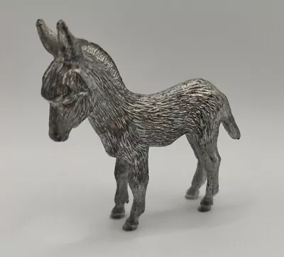 Small Heavy Silver Tone Metal Donkey Signed • $12.63