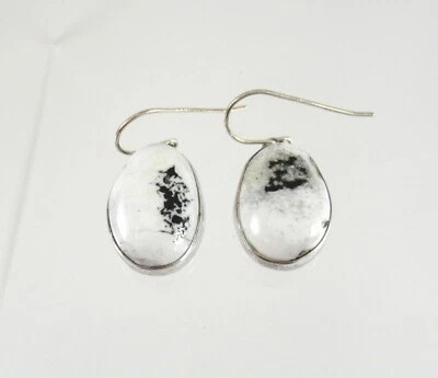 $95 • Buy Elouise Kee Solid .925 Sterling Silver White Buffalo Turquoise Dangle Earrings