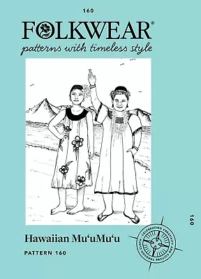 Folkwear Hawaiian Muumuu XS-3XL Sewing Pattern #160 With 3 Sleeve Options • $19.95