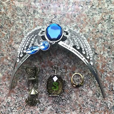 $16.99 • Buy Lord Voldemort's Horcrux 4pcs Set Rings Locket Goblet Necklace Ravenclaw Diadem