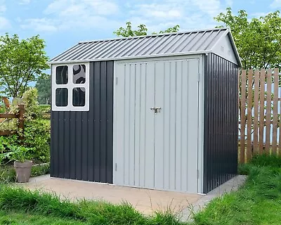 AMERLIFE 8x6x7.5 Ft Shed Nordic Cottage Storage Shed 4-pane Window Outdoor Metal • $500