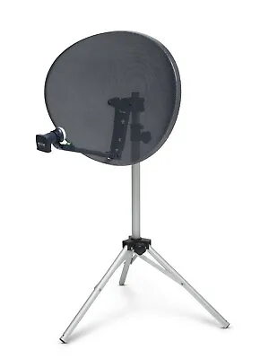 80cm Zone 2 Satellite Dish For Sky HD Quad LNB & Tripod Portable Camping Caravan • £68.99