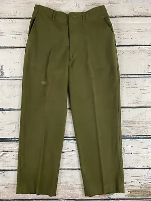 Vintage Wool Army Pants Men 31x32 Green Distressed OG 108 M 1951 Hunting • $24.89