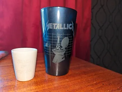 Metallica Etched Pint Glass Metal Up Your Ass And Shot Glass • $125