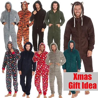 Mens Junior Boys Adult One Piece Pyjama Fleece 1Onesie Jumpsuit Snuggle Xmas UK • £24.99