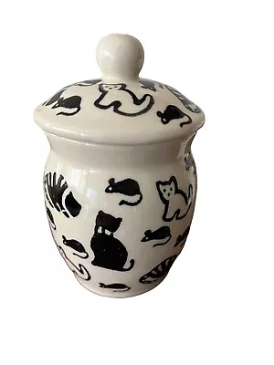 Boleslawiec Hand Made Polish Pottery Cats And Mice Lidded Jar 4.5” • £33.73