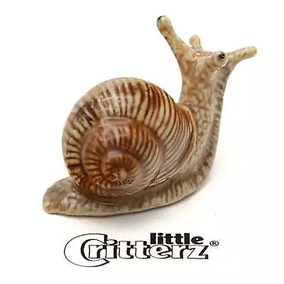 Little Critterz Snail - Garden Snail  Helix  - Miniature Porcelain Figurine • $12.99