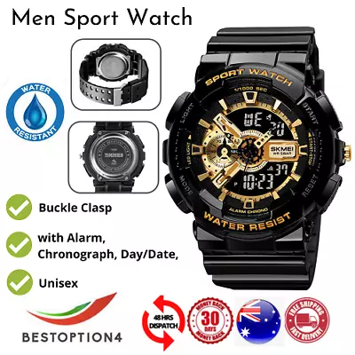 $23.72 • Buy Digital Men Sport Watch Military Skmei Shockproof Waterproof Wrist Watch