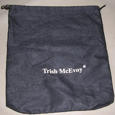 Trish McEvoy Black Pull String / Drawstring Cloth Pouch / Bag 12 (H) X 10.5 (W) • $29.99