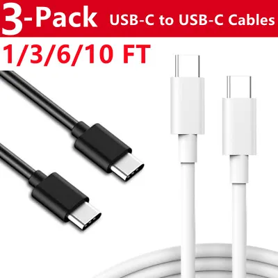 3 Pack USB-C To USB-C Fast Charging Cable Type C Quick Charging Cord Data SYNC • $6.99