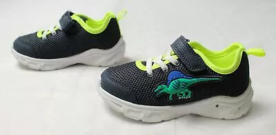 Carter's Boys' Hook & Loop Dinosaur Ohio Light Up Sneakers CL8 Navy Size US:9Y • $9.38